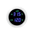2-in-1 Round Voltage and Temperature Gauge with Blue Display - 4
