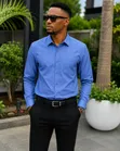 Men's Classic Fit Plain Dress Shirts - 2