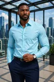 Men's Classic Fit Plain Dress Shirts - 3