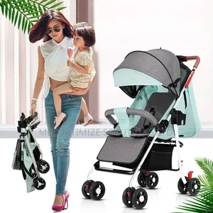 Premium Compact Travel Stroller - Mint Green/Charcoal Gray