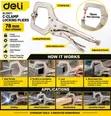 Deli C-Clamp Locking Pliers DL20011 - 2