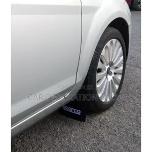 Black 4-Piece Rally Style Mudflaps with Sparco Branding
