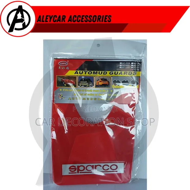 Sparco Mudflaps - Red with White Logo - 1