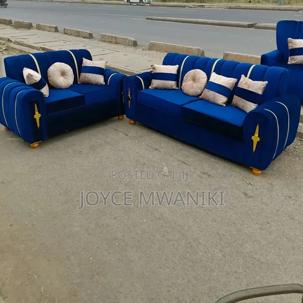 Luxury 5 Seater Sofa in Deep Royal Blue - 1