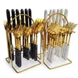 24-Piece Marble Gold Cutlery Set - 1