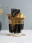 24-Piece Marble Gold Cutlery Set - 2