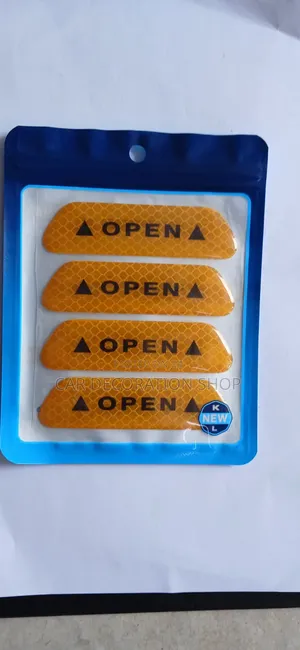 High Reflective Yellow Door Open Warning Stickers (4pcs)