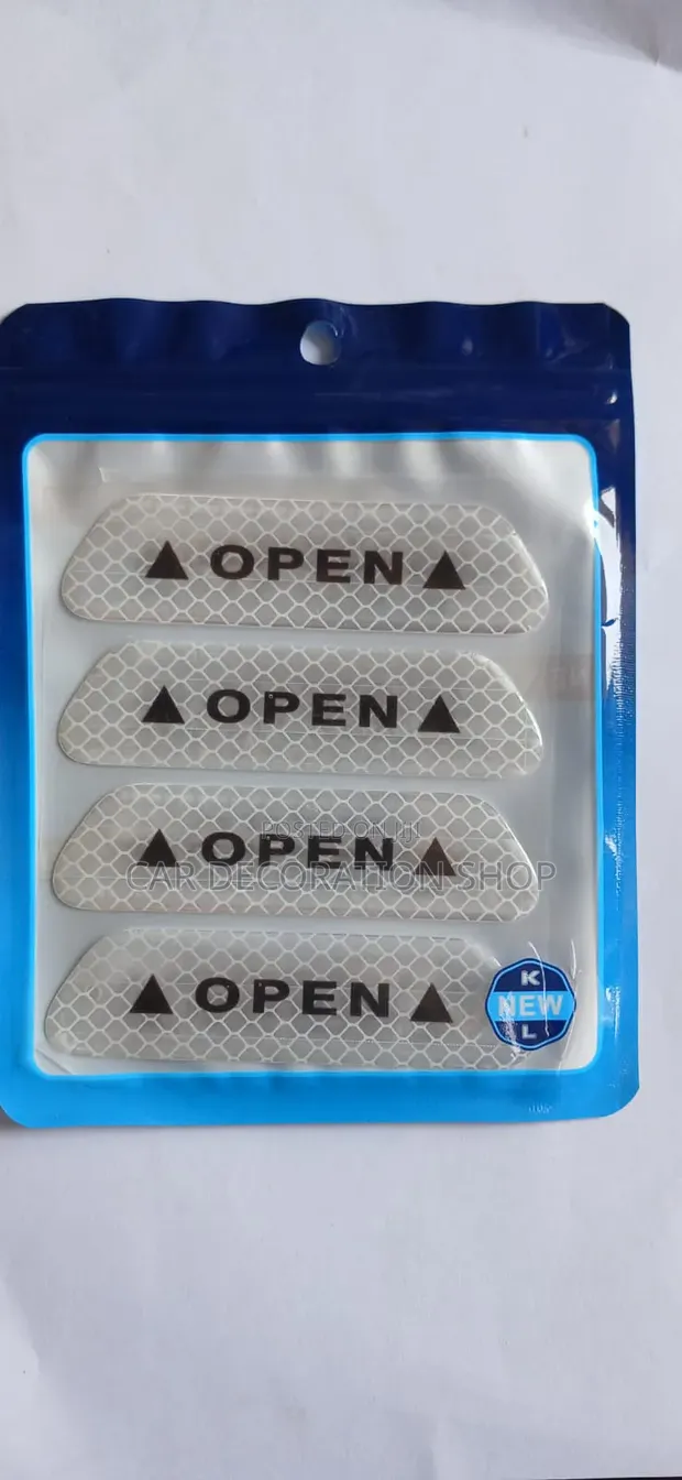 4pc Set Reflective Door Stickers - White or Blue - 1