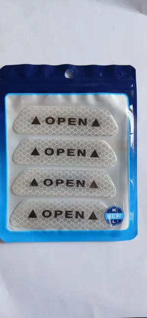 4pc Set Reflective Door Stickers - White or Blue