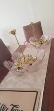 Gold Frame & Glass 6-Petal Chandelier - 1
