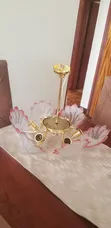 Gold Frame & Glass 6-Petal Chandelier - 3