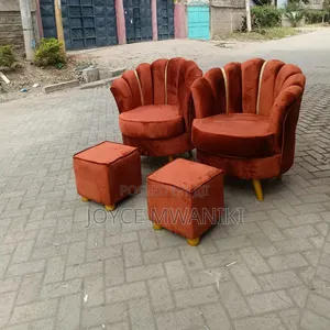 2 Stylish Flower Pedicure Seats with 2 Matching Stools