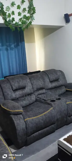 5-Seater Sofa Set - Gray Leather