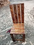Rustic Wooden Dining Chairs and Table Set - 1
