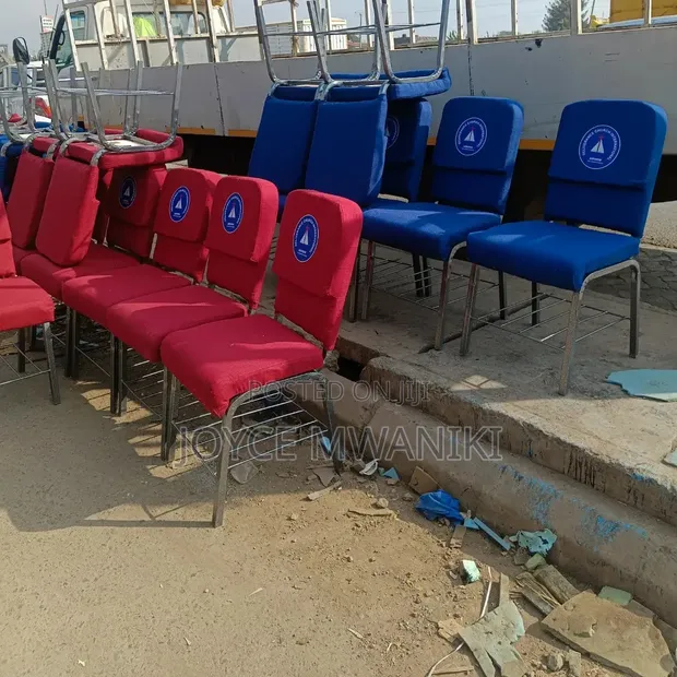 Church Chairs with Powder Coated Frame and Book Rack - 1