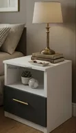 Sparrow Bedside Drawers - Laminated Particle Board (Black-White) - 2