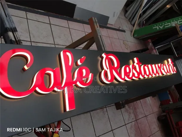 3D Café Restaurant Signage - 1