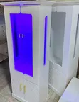 Kitchen Cabinet with LED Light & Glass Display - 1