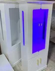 Kitchen Cabinet with LED Light & Glass Display - 2