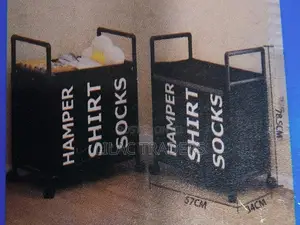 Partitioned Dirty Clothes Laundry Basket Trolley Rack