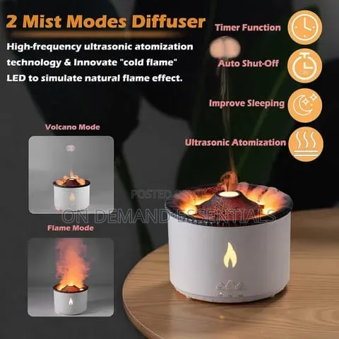 360ml Volcano Flame Humidifier Aroma Diffuser - 1