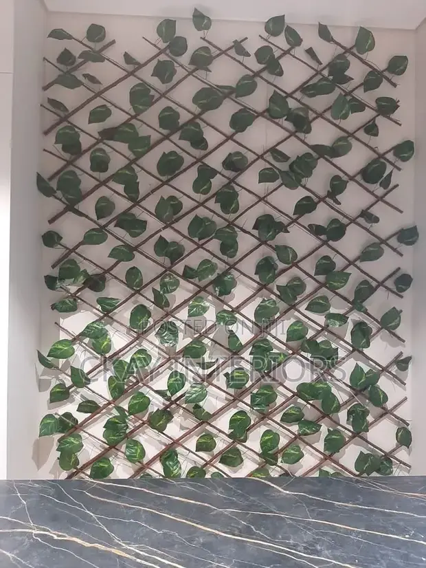 Artificial Privacy Fence - Green Leaf Design - 1