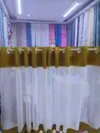 Home Interiors Yellow & Maroon Themed Window Curtains - 2
