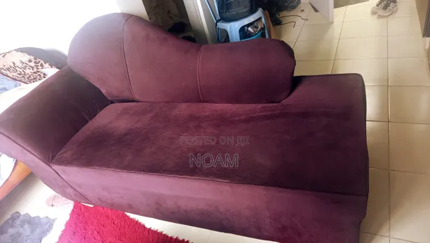 Brown Velvet Chaise Lounge Sofa - 1