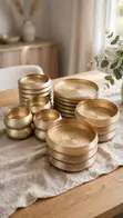 Kiset cha Dinnersi cha Kifahari cha Dhahabu/Kahawia cha Vipande 24 - 1