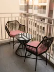 Ratam Arm Chairs and Glass Top Coffee Table - 1