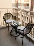 Ratam Arm Chairs and Glass Top Coffee Table - 3