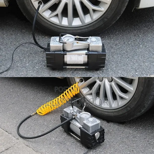 Powerful 2-Cylinder Air Compressor Tyre Inflator - 1