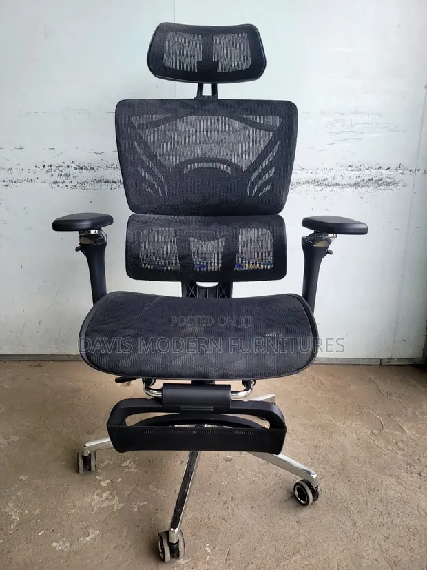 Executive Mesh Office Chair with Leg Rest - 1