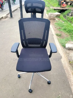 Executive Orthopedic Mesh Chair with Leg Rest - Black