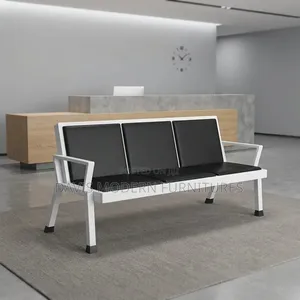 Executive 3-Seater Waiting Bench - Black Leather