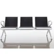 3-Seater Airport Waiting Bench - Black - 2