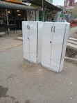 White 2-Door Lockable Office Bookshelf Cabinet - 2