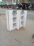 White 2-Door Lockable Office Bookshelf Cabinet - 3