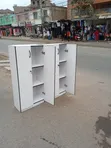 White 2-Door Lockable Office Bookshelf Cabinet - 5