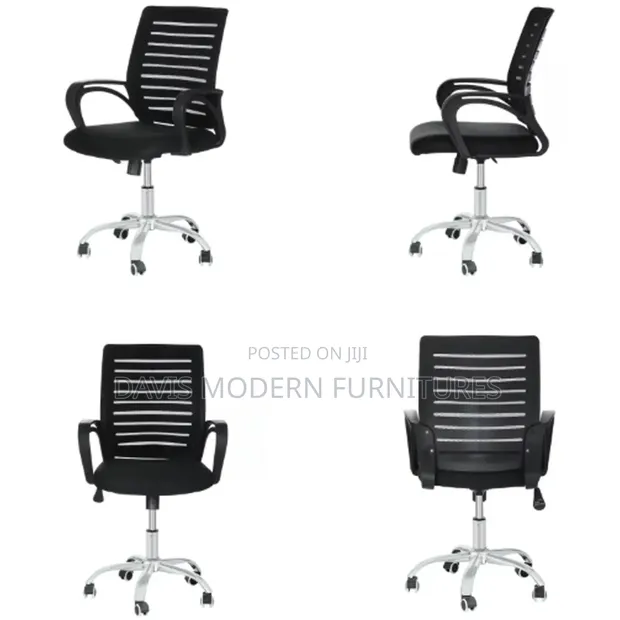 Executive Mesh Mid-Back Office Chair - Black - 1