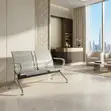 2-Seater Stainless Steel Modern Reception Bench - 4