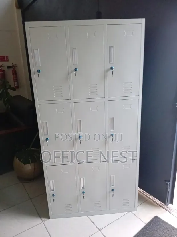 9-Door Steel Locker Cabinet - Office Staff Storage - 1