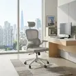 Adjustable Orthopedic Office Chair - White Fabric - 2