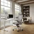 Adjustable Orthopedic Office Chair - White Fabric - 3