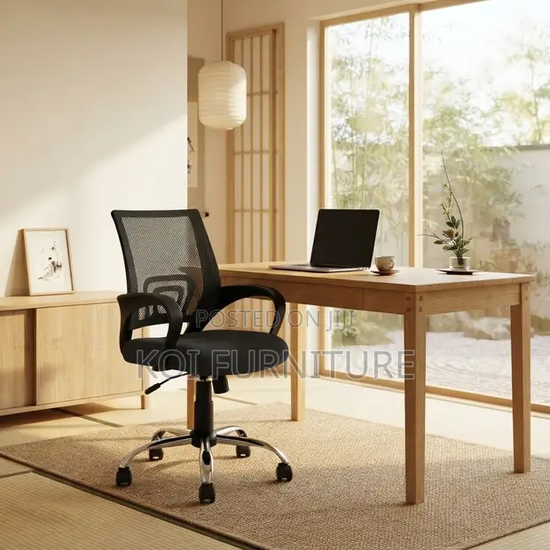Mid Backrest Clerical Office Fabric Chair - Brown - 1