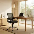 Mid Backrest Clerical Office Fabric Chair - Brown - 1