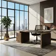 Mid Backrest Clerical Office Fabric Chair - Brown - 4