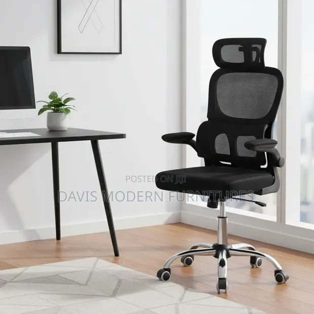 Ergonomic Office Chair with Headrest - Black - 1