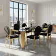 Golden-Brownish 6-Seater Dining Set - 1