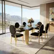 Golden-Brownish 6-Seater Dining Set - 5